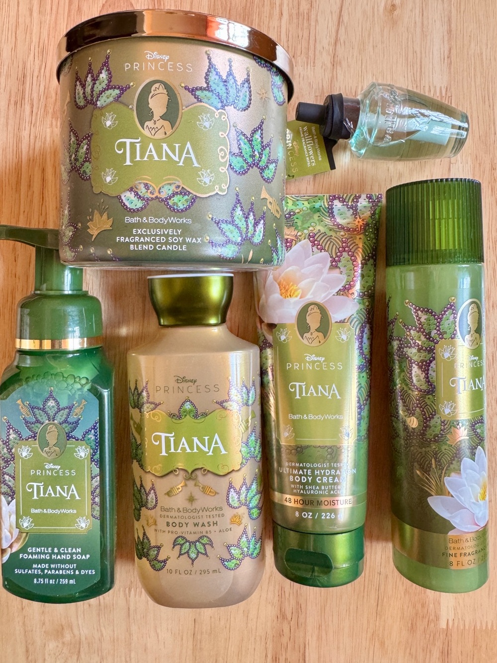 Bath & Body Works Disney Princess Tiana Green Floral Bath & Body Set